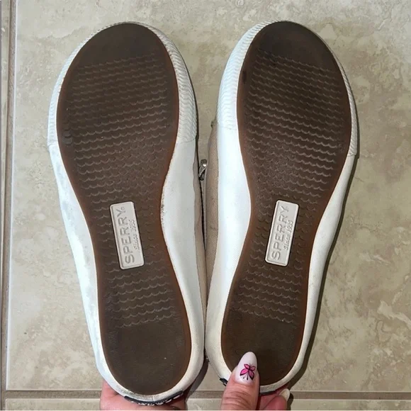 Sperry | Women’s Size 7 Light Beige/Pink with Sparkles Boat Shoes - Picture 6 of 8